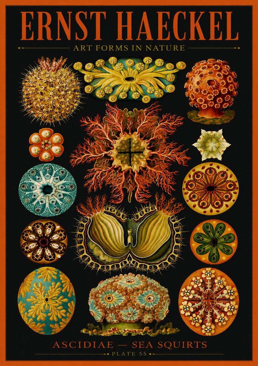 Ernst Haeckel Ascidiae — Sea Squirts No2 - Juliste