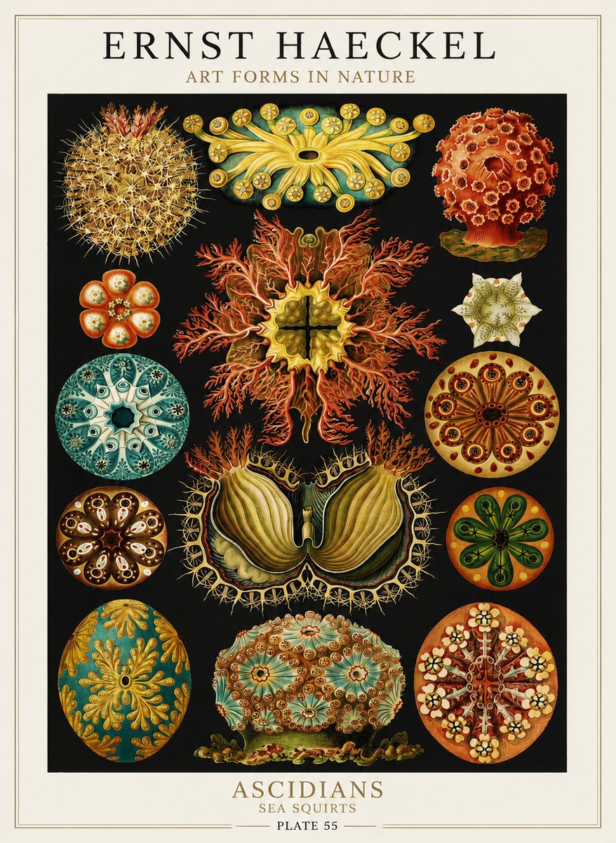 Ernst Haeckel Ascidiae — Sea Squirts No3 - Juliste