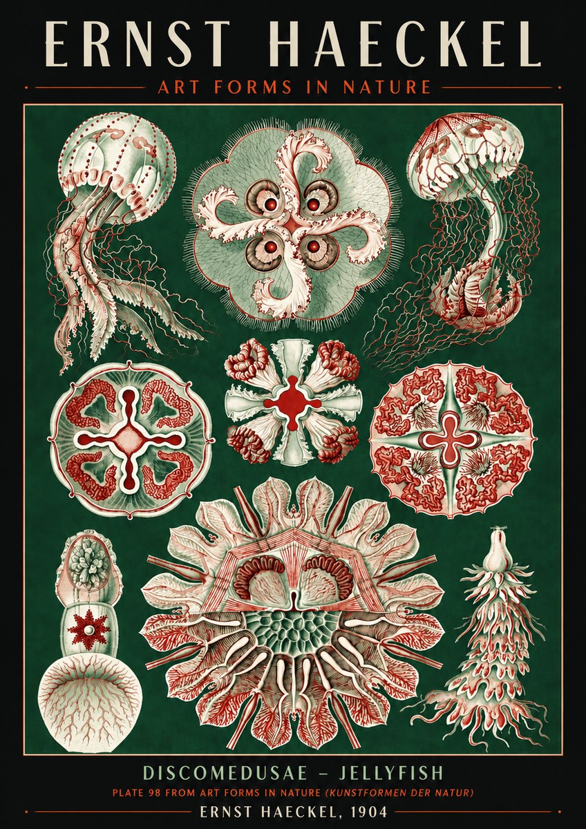 Ernst Haeckel Discomedusae - the Jellyfish No6 - Juliste