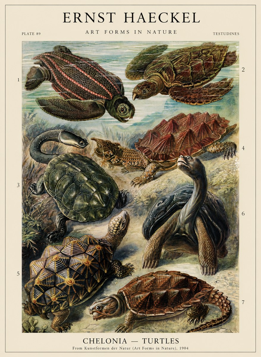 Ernst Haeckel Chelonia - Turtles No2 - Juliste