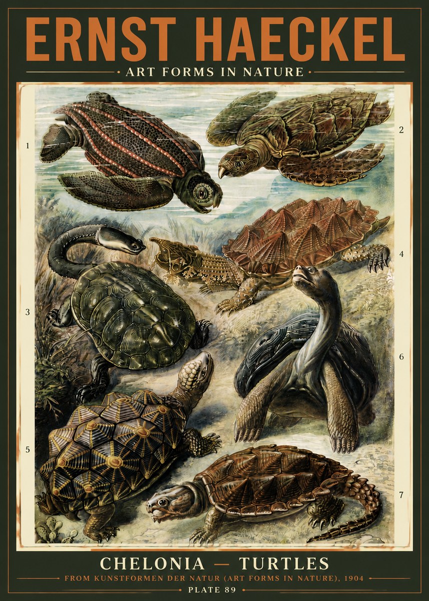 Ernst Haeckel Chelonia - Turtles No5 - Juliste