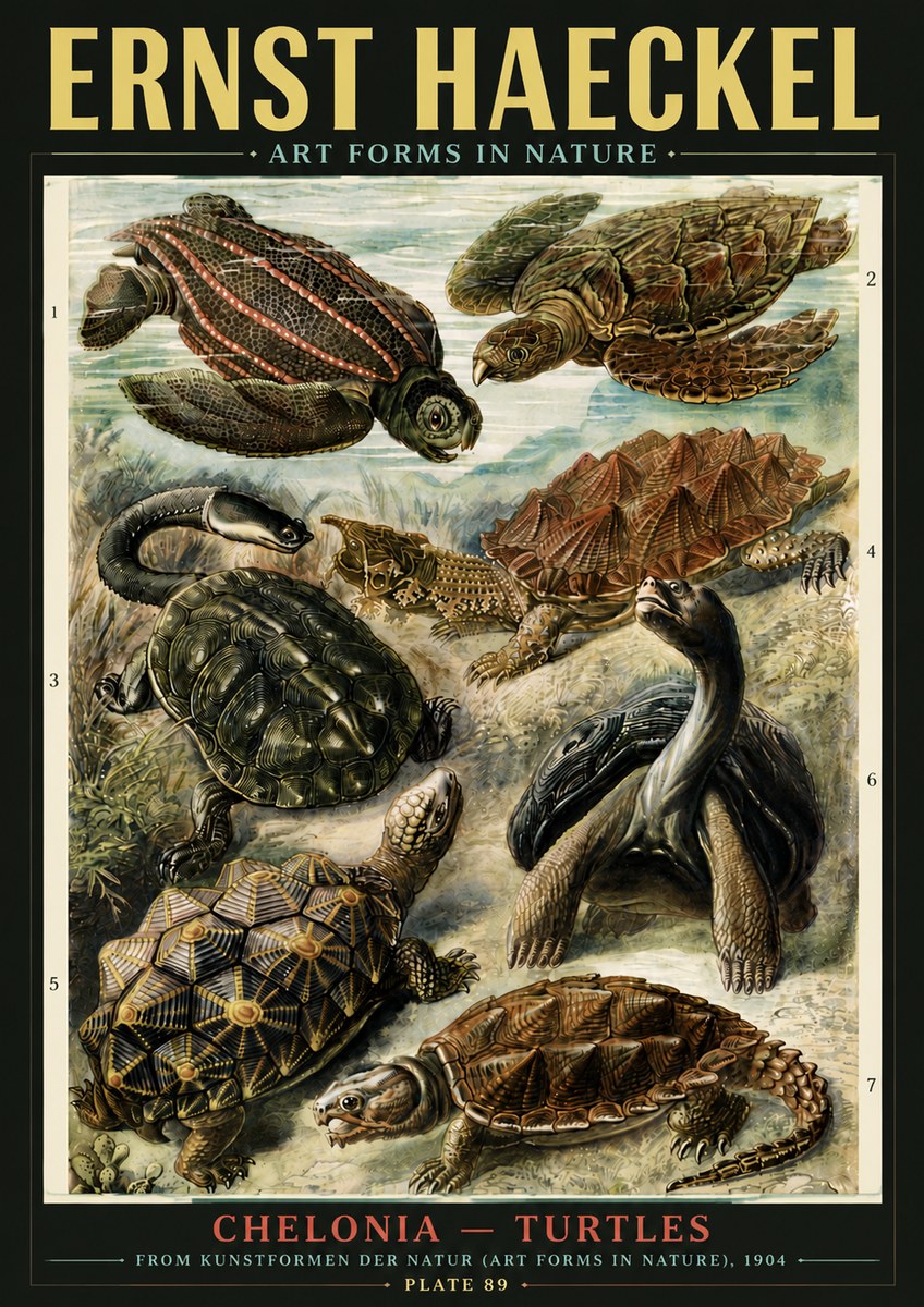 Ernst Haeckel Chelonia - Turtles No6 - Juliste