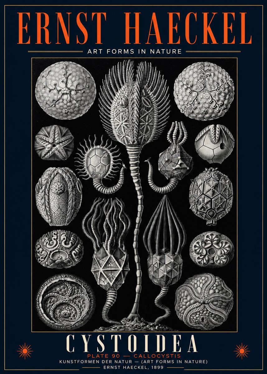 Ernst Haeckel Cystoidea - Callocystis No5 - Juliste