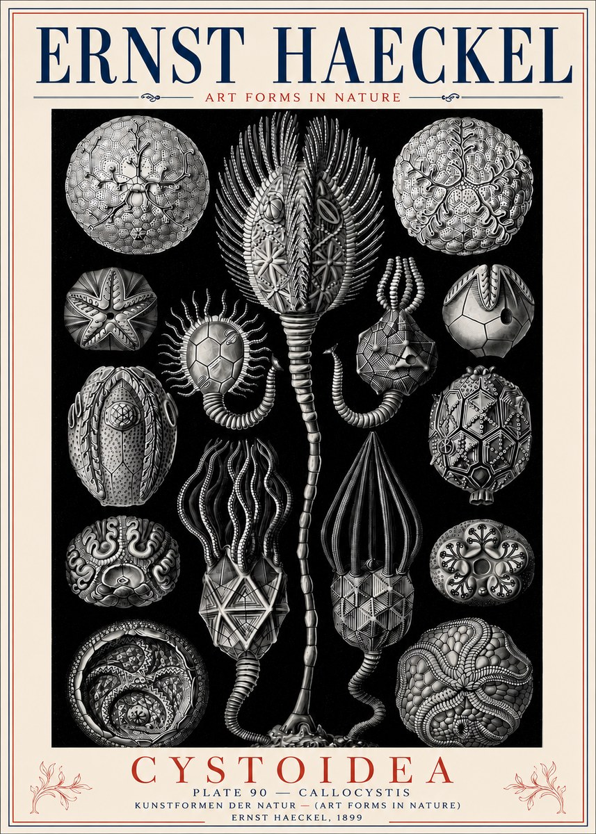 Ernst Haeckel Cystoidea - Callocystis No6 - Juliste