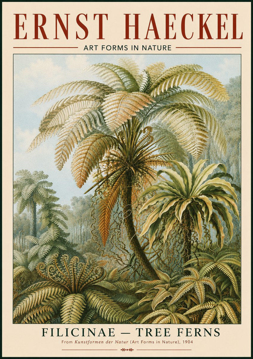 Ernst Haeckel Filicinae – Tree Ferns No4 - Juliste