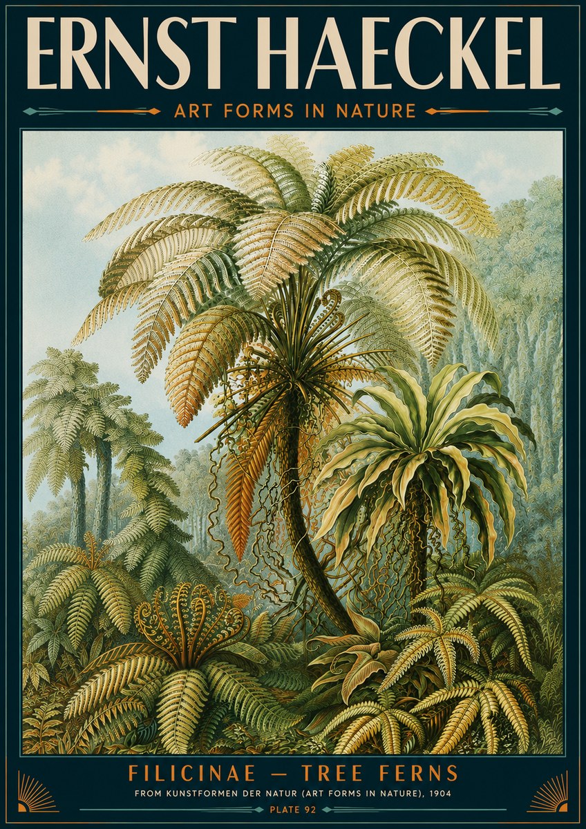 Ernst Haeckel Filicinae – Tree Ferns No5 - Juliste