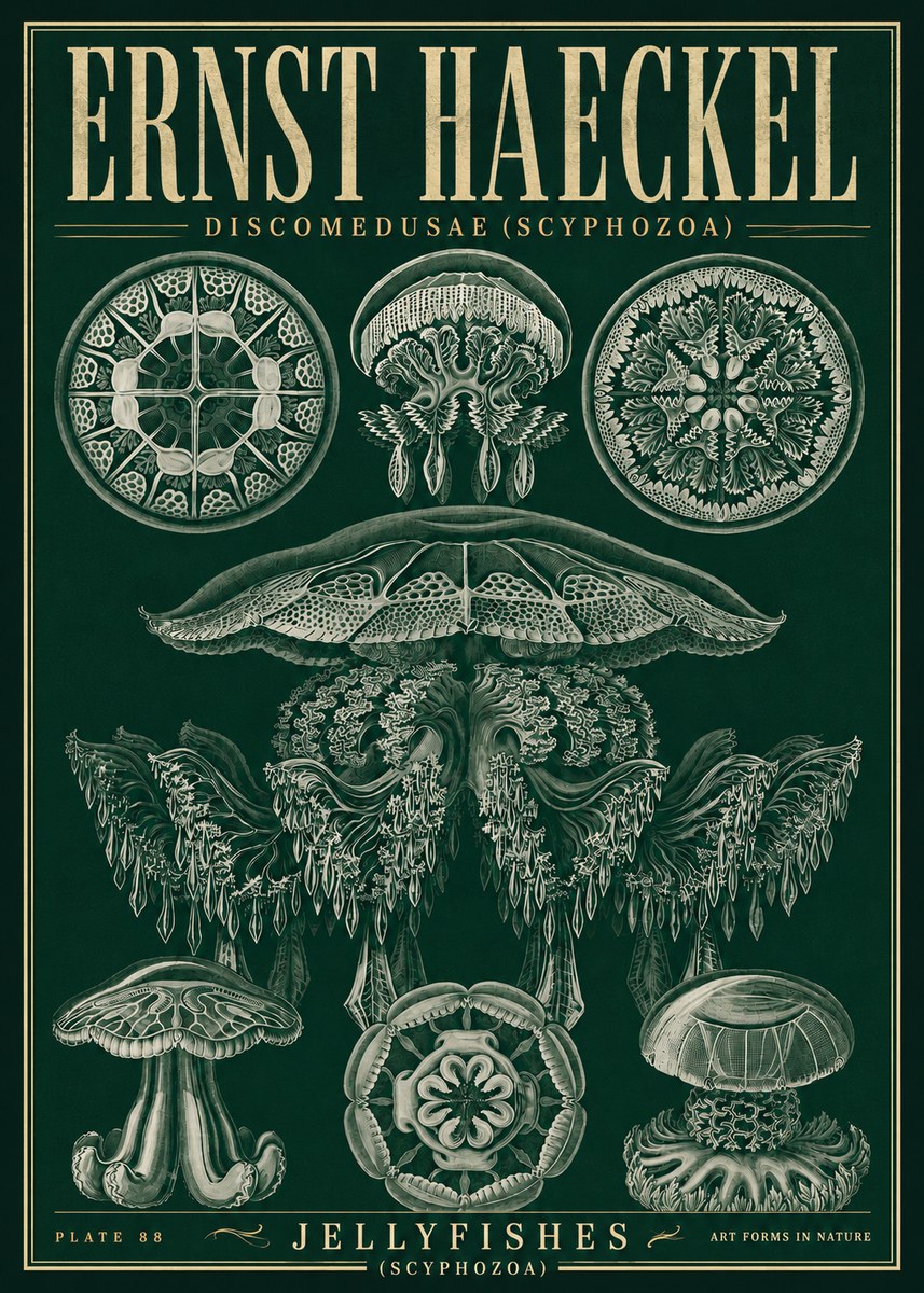 Ernst Haeckel Discomedusae (Scyphozoa) Plate 88 No5 - Juliste