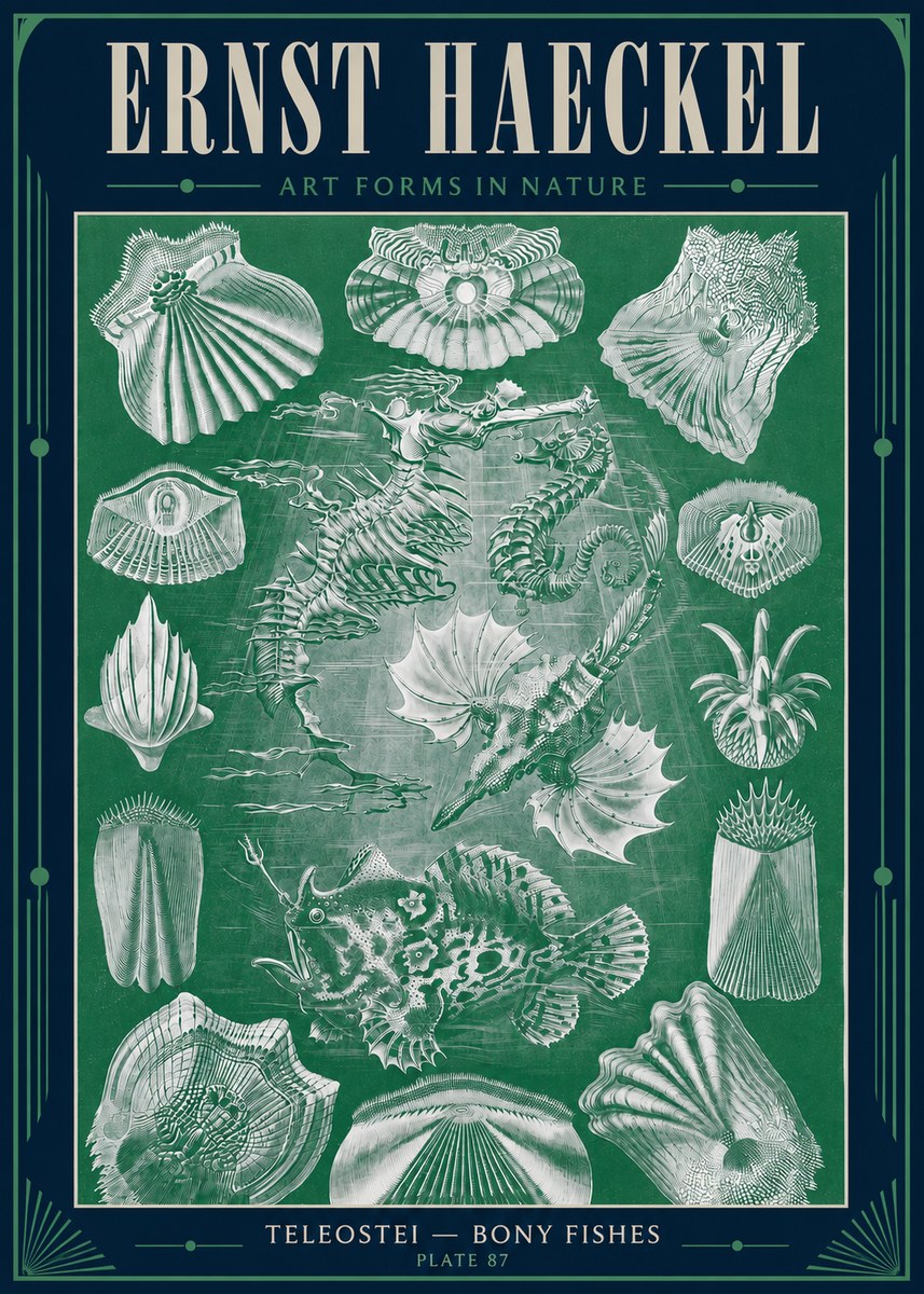 Ernst Haeckel Teleostei - Bony Fishes No4 - Juliste