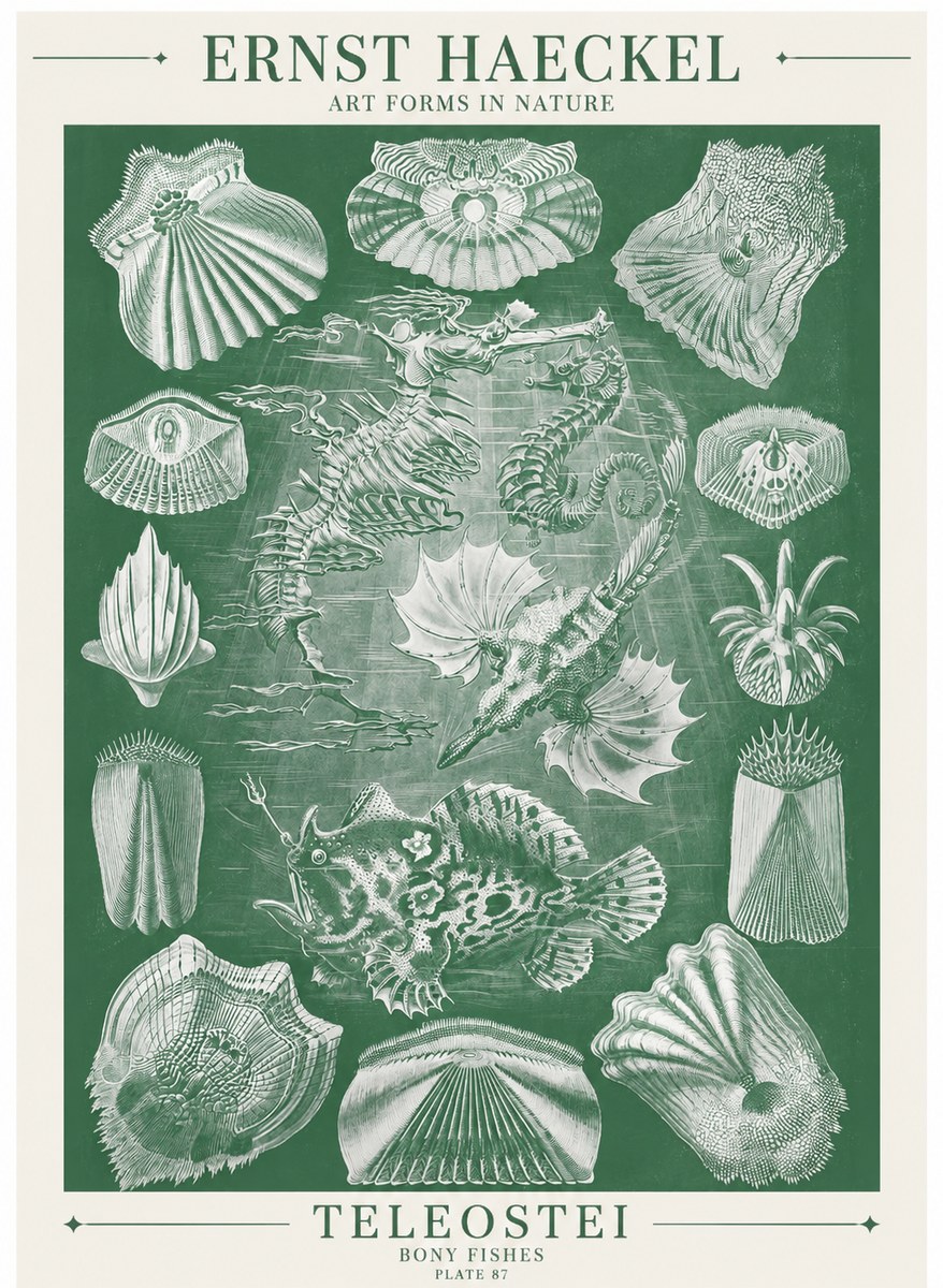 Ernst Haeckel Teleostei - Bony Fishes No6 - Juliste
