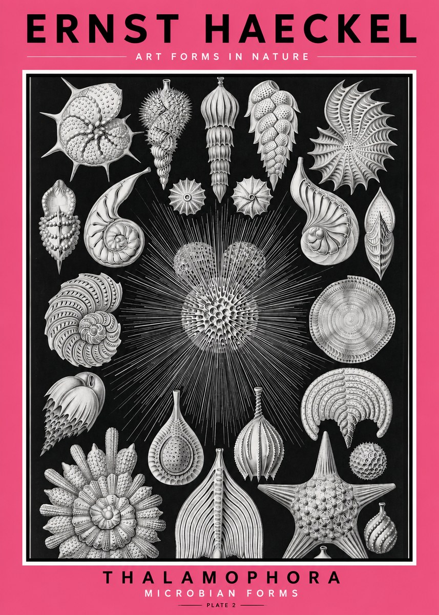 Ernst Haeckel Thalamophora - Microbian Forms - Plate 2 No2 - Juliste