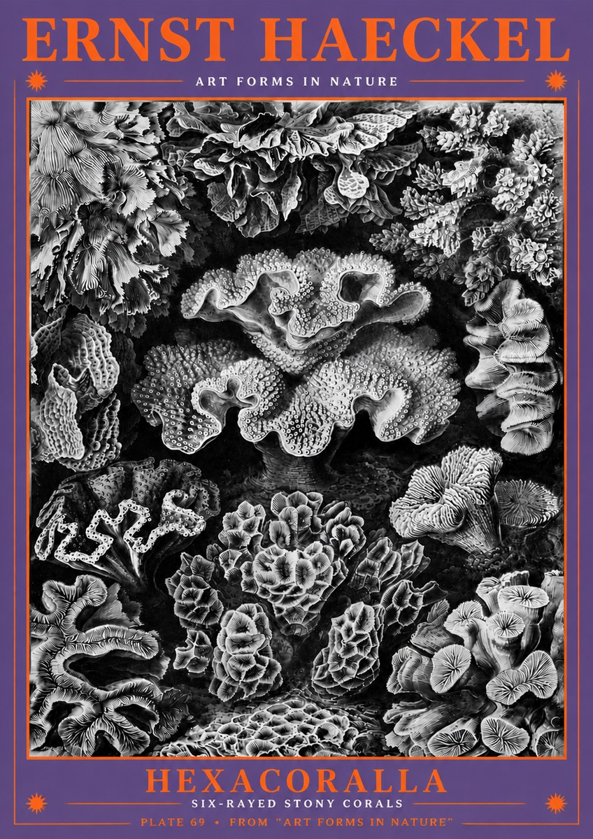Ernst Haeckel Hexacorallia No6 - Juliste