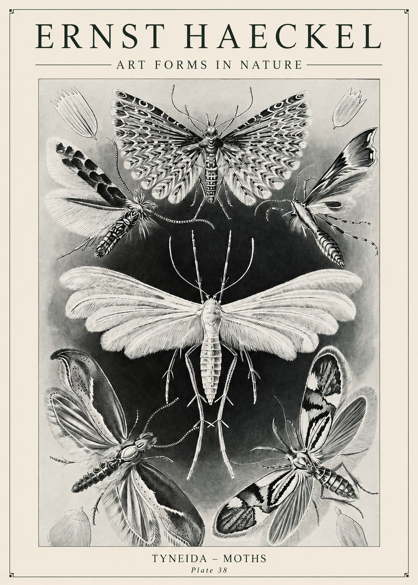 Ernst Haeckel Tineida - Moths No6 - Juliste