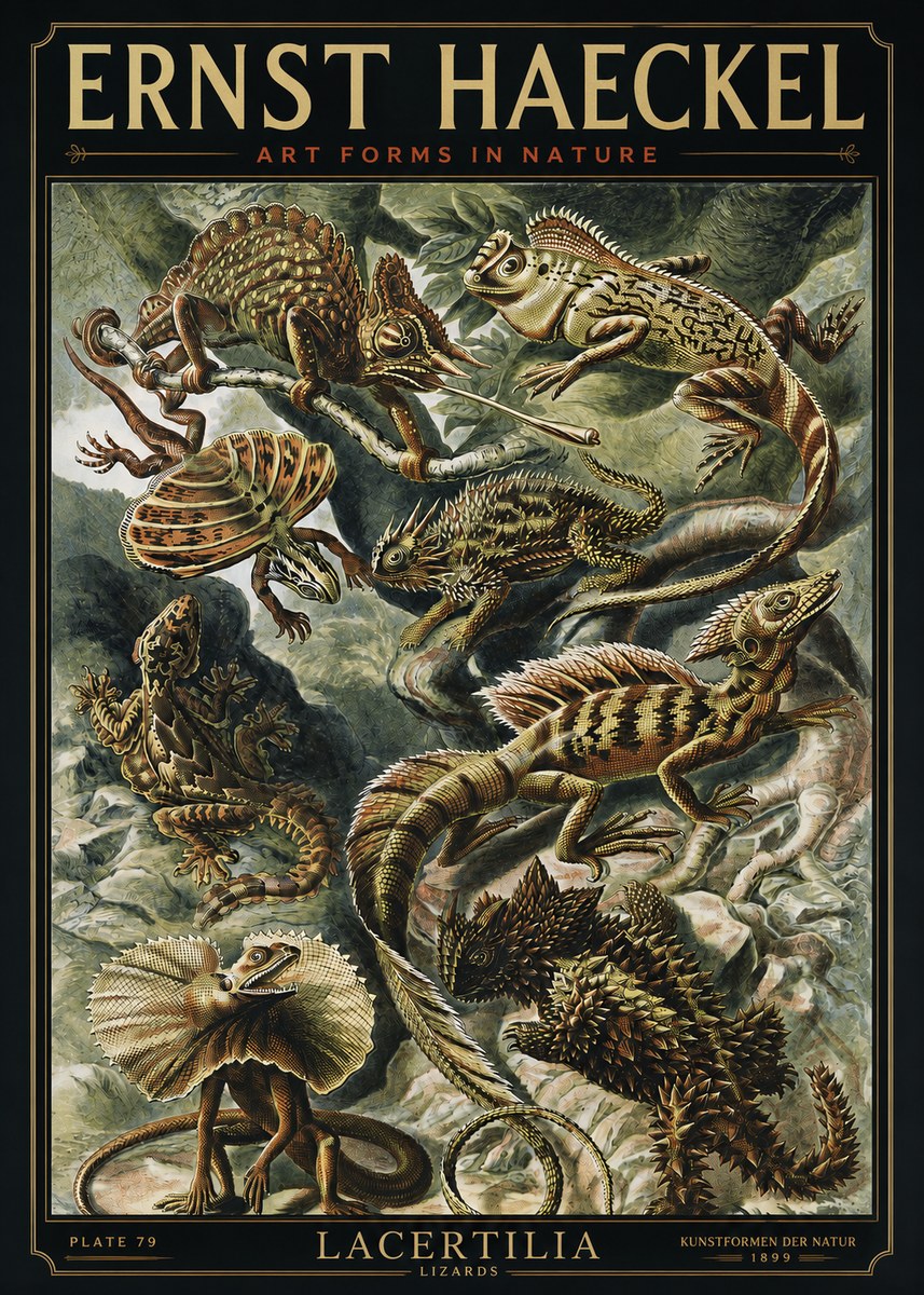 Ernst Haeckel Lacertilia Lizards No3 - Juliste