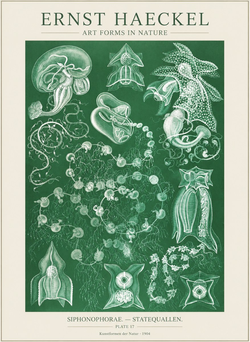 Ernst Haeckel Siphonophorae. — Statequallen. Plate 17 No3 - Juliste
