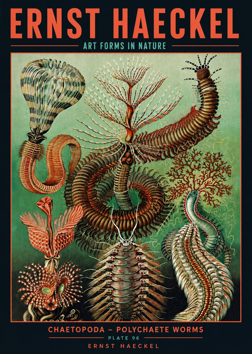 Ernst Haeckel Chaetopoda – Polychaete Worms No5 - Juliste