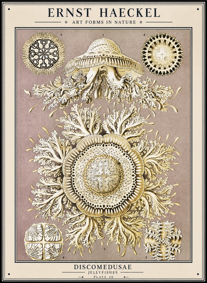 Ernst Haeckel Discomedusae No1 - Juliste