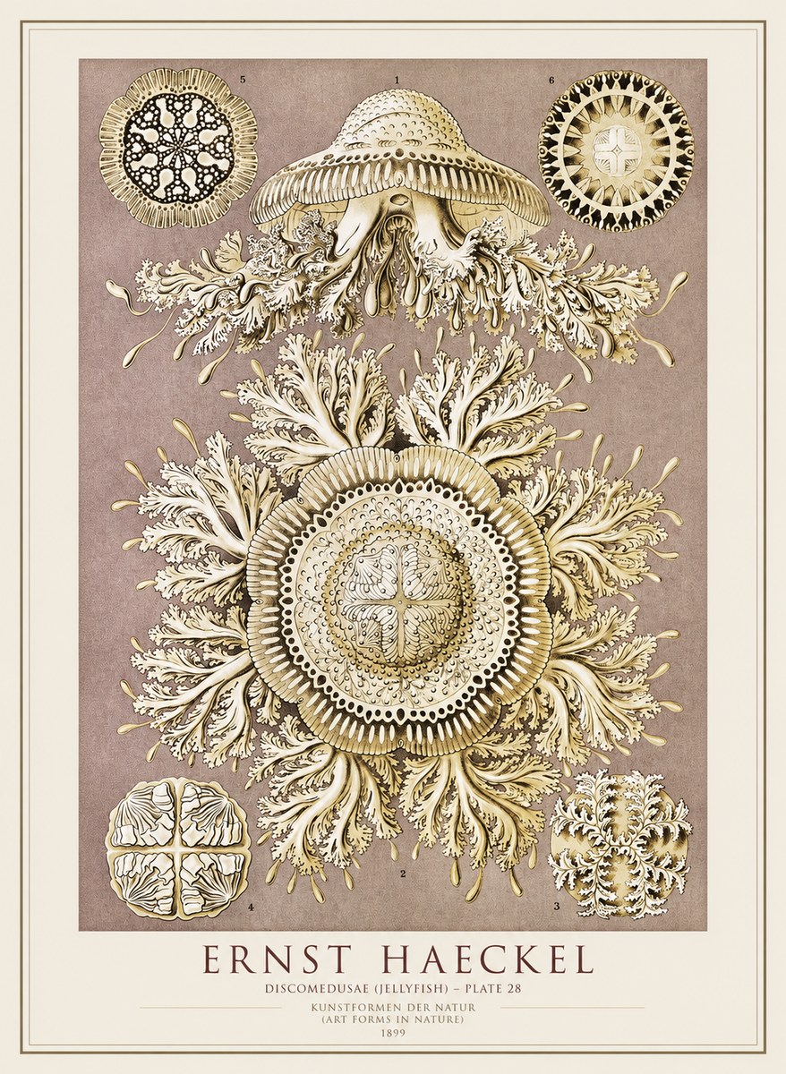 Ernst Haeckel Discomedusae No4 - Juliste