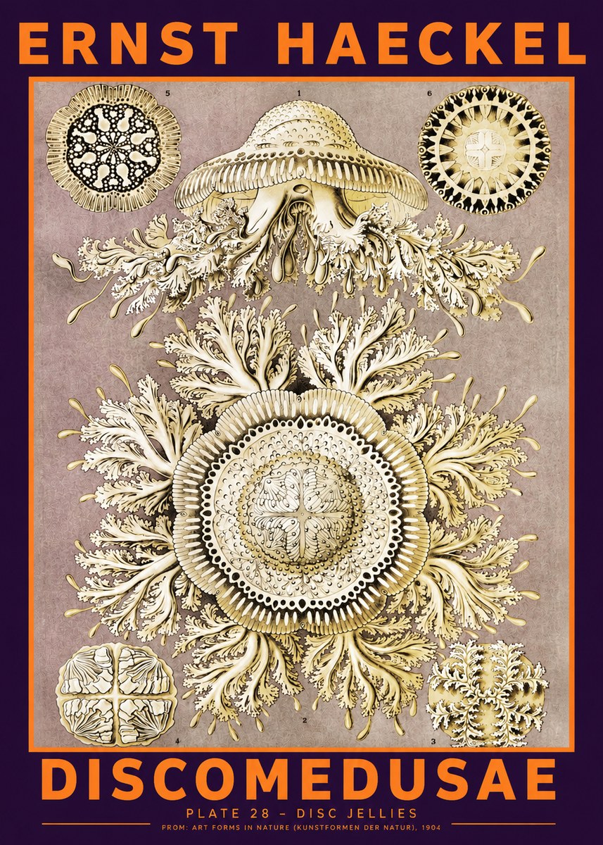 Ernst Haeckel Discomedusae No6 - Juliste
