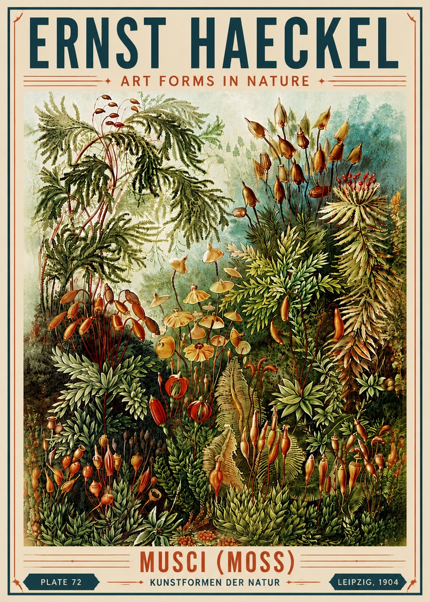 Ernst Haeckel Musci (Moss) No6 - Juliste
