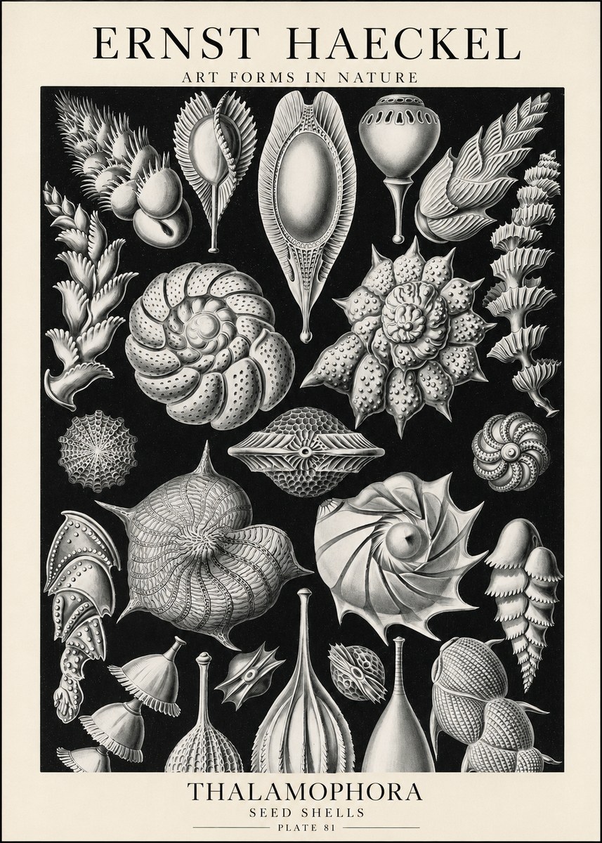 Ernst Haeckel Thalamophora No1 - Juliste