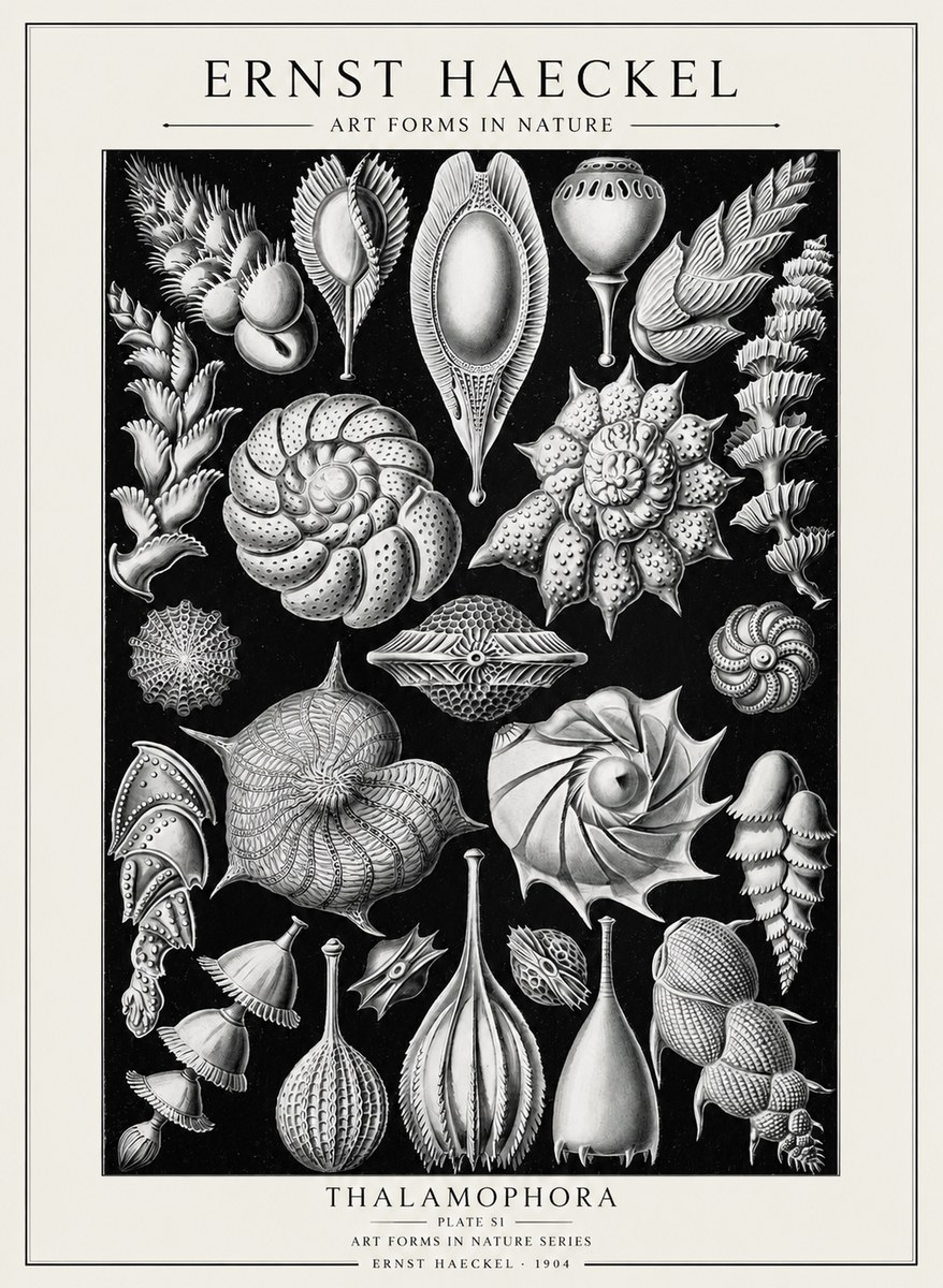 Ernst Haeckel Thalamophora No2 - Juliste