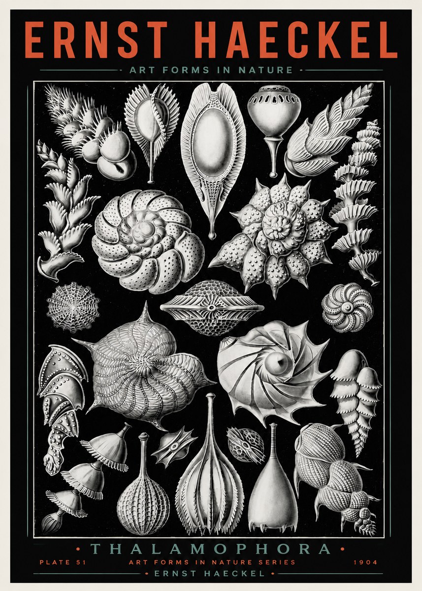 Ernst Haeckel Thalamophora No4 - Juliste