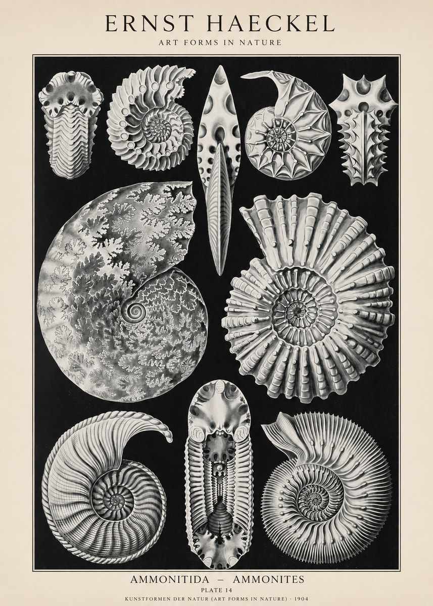 Ernst Haeckel Ammonitida - Ammonites No1 - Juliste