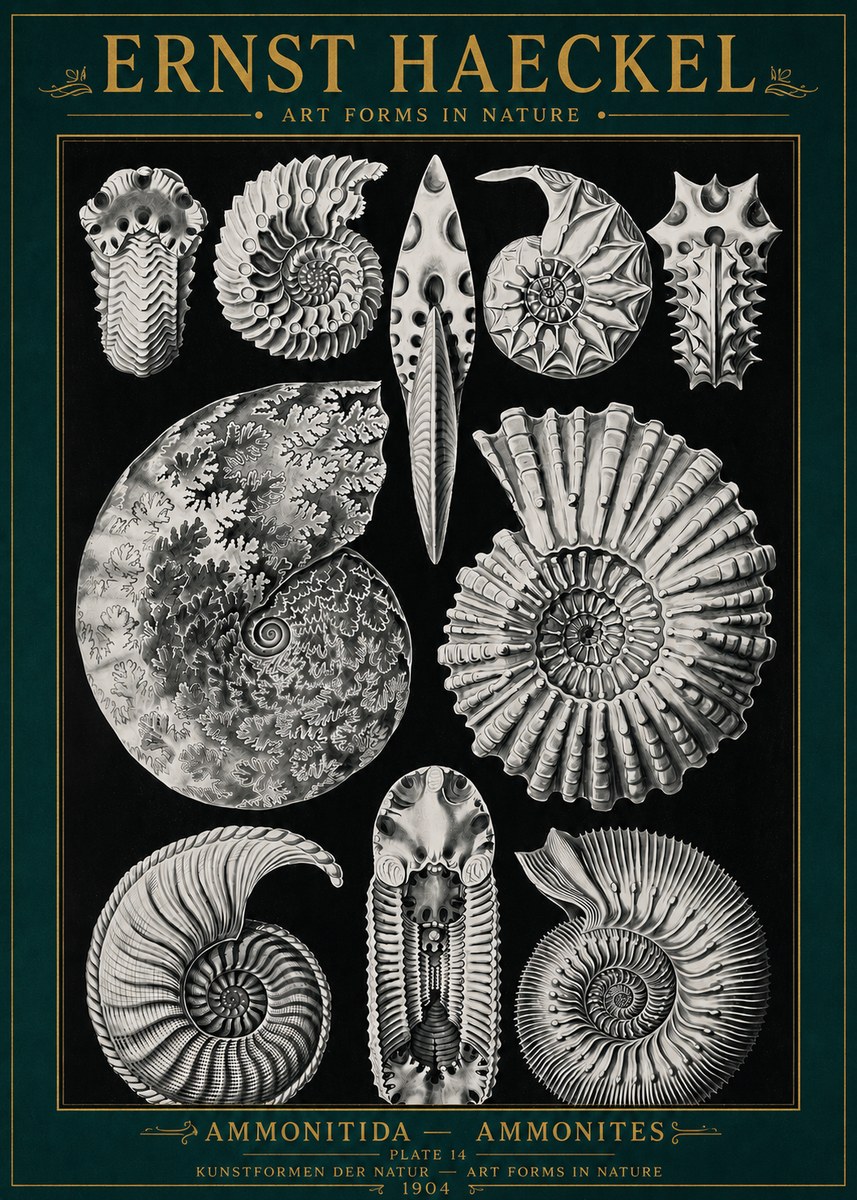 Ernst Haeckel Ammonitida - Ammonites No4 - Juliste