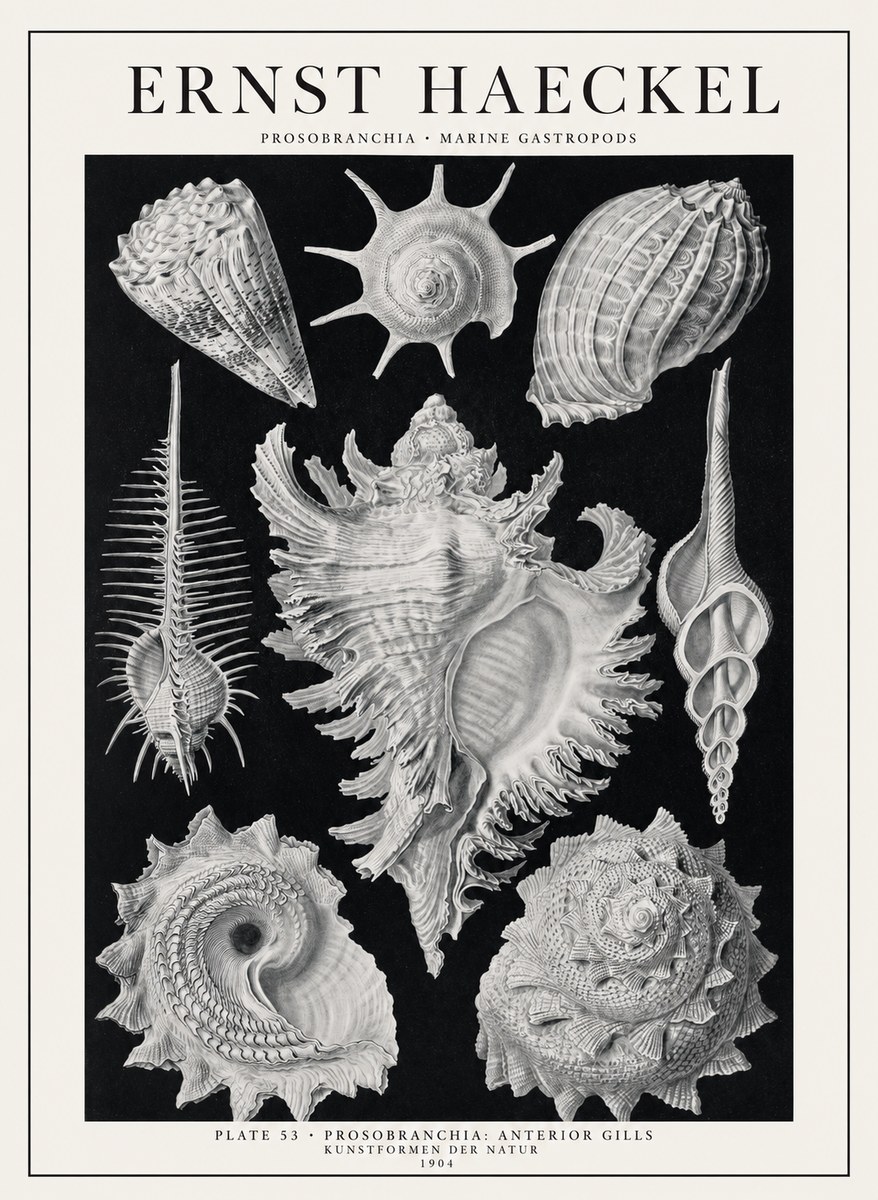Ernst Haeckel Prosobranchia - Marine Gastropods No1 - Juliste