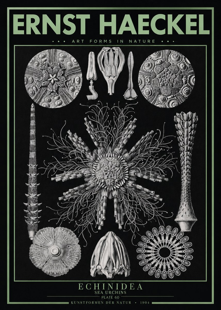 Ernst Haeckel Echinidea Sea Urchins No3 - Juliste