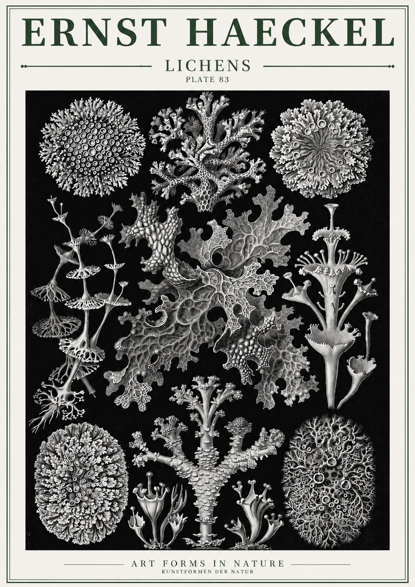 Ernst Haeckel Lichens - Plate 83 No3 - Juliste