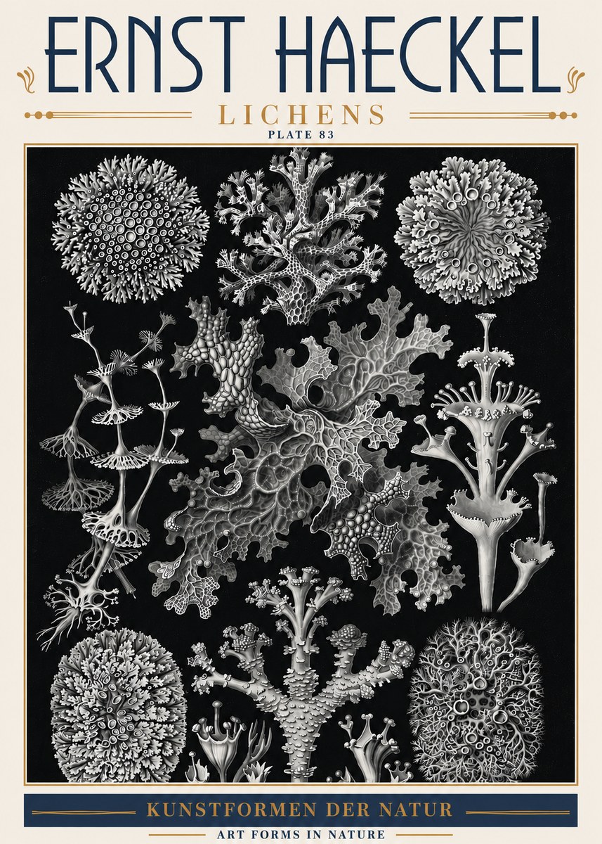 Ernst Haeckel Lichens - Plate 83 No6 - Juliste