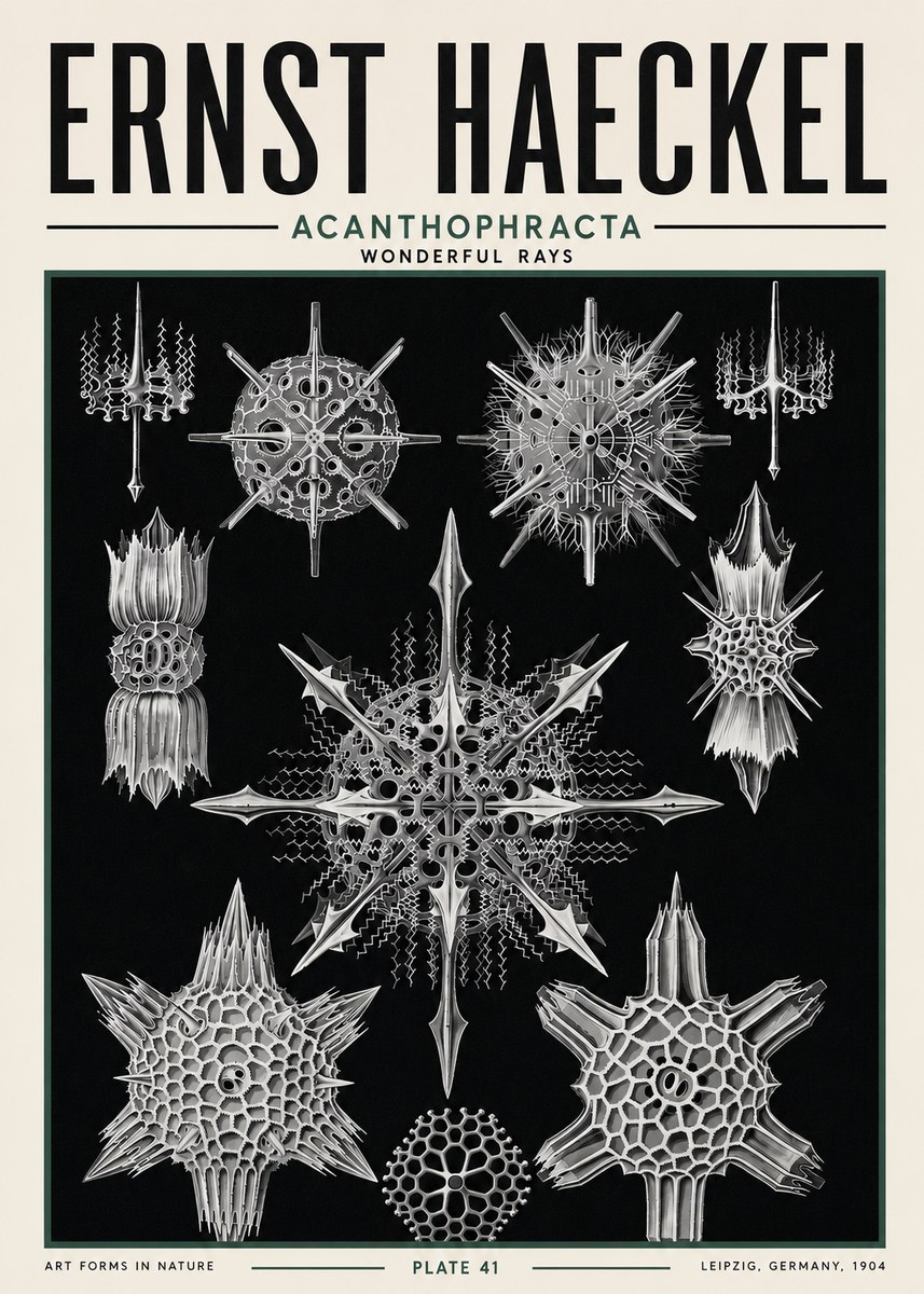 Ernst Haeckel Acanthophracta - Wonderful Rays No5 - Juliste