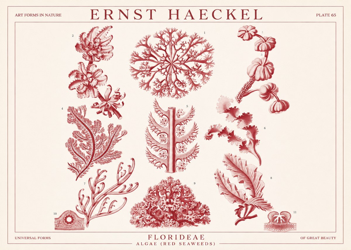 Ernst Haeckel Florideae (Red Seaweeds) No1 - Juliste