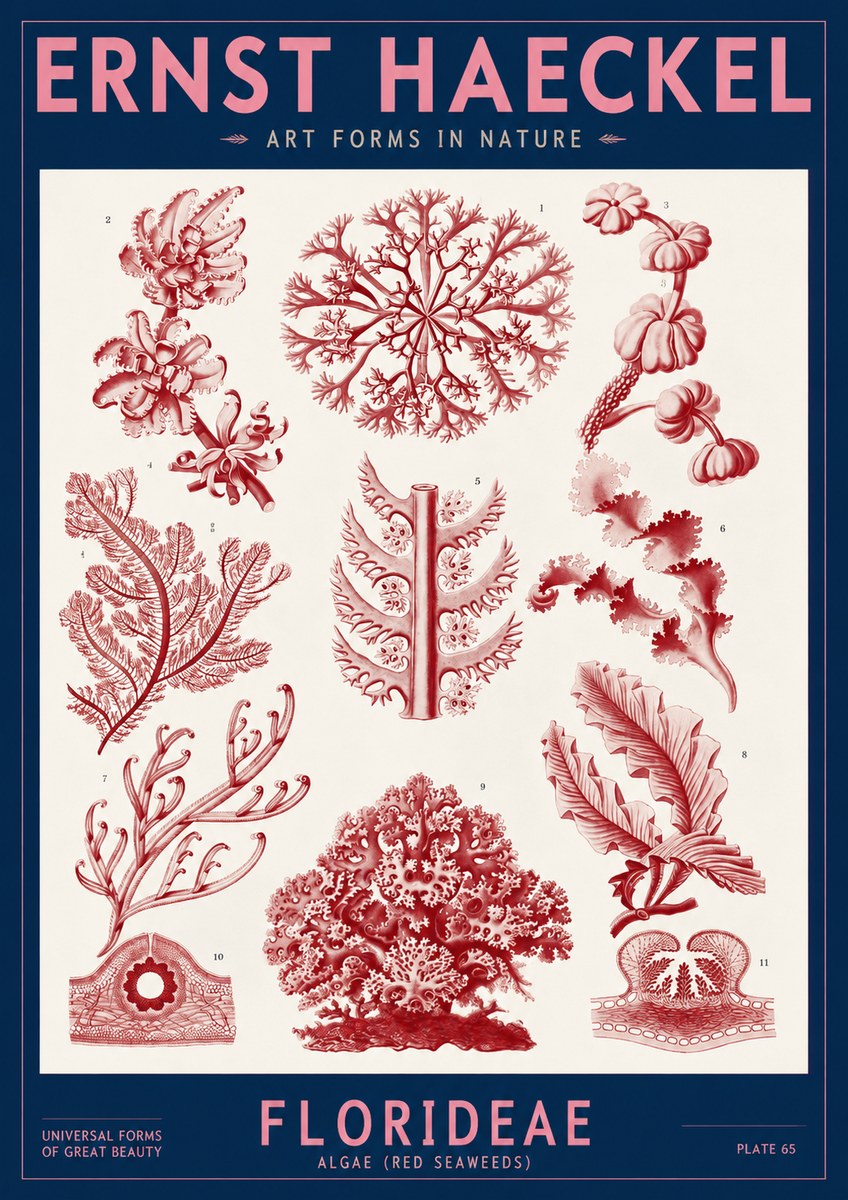 Ernst Haeckel Florideae (Red Seaweeds) No2 - Juliste
