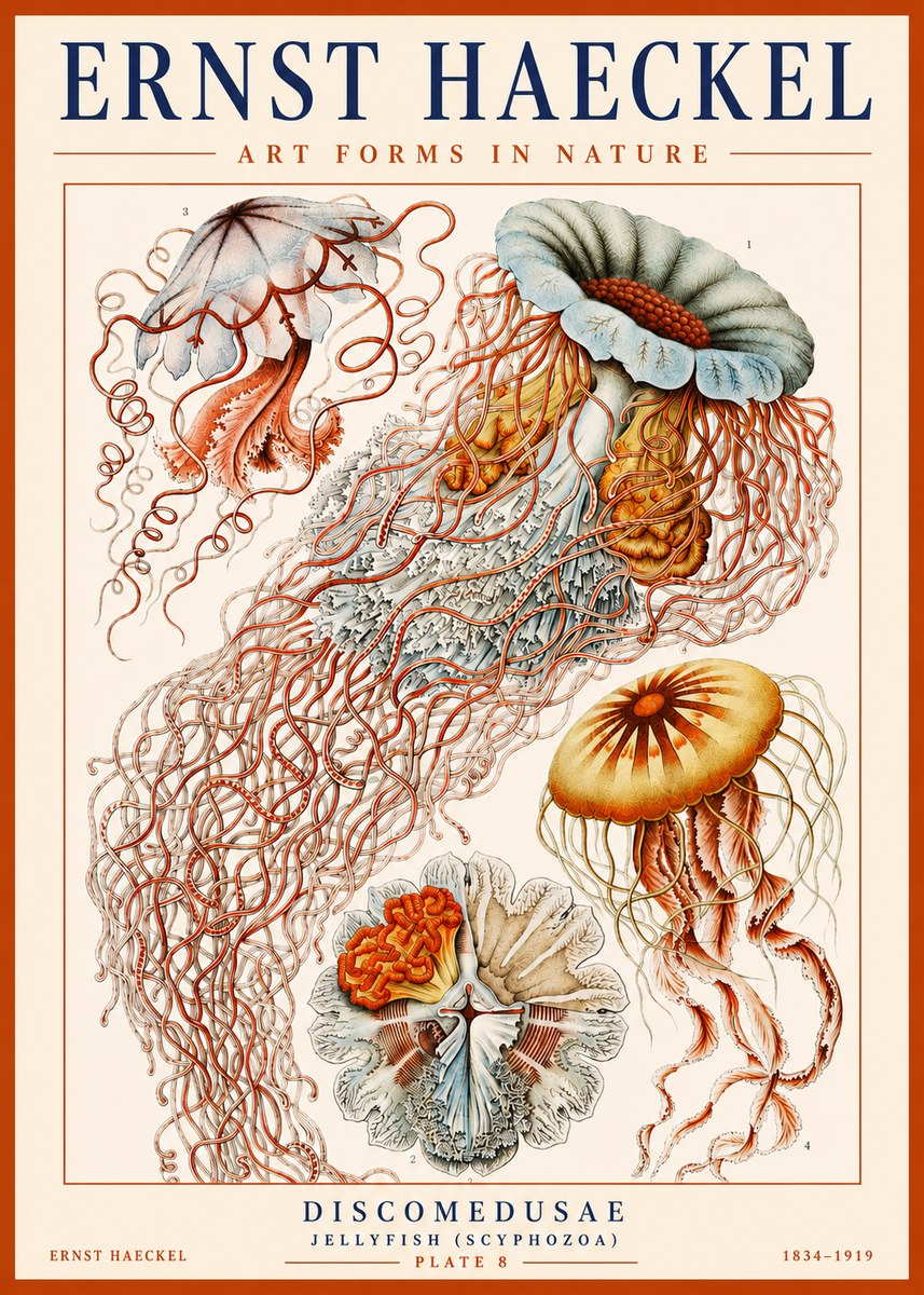 Ernst Haeckel Discomedusae — Jellyfish No3 - Juliste