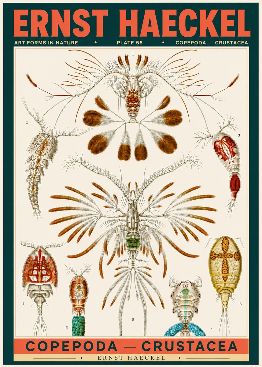 Ernst Haeckel Copepoda — Crustacea Plate 56 No2 - Juliste