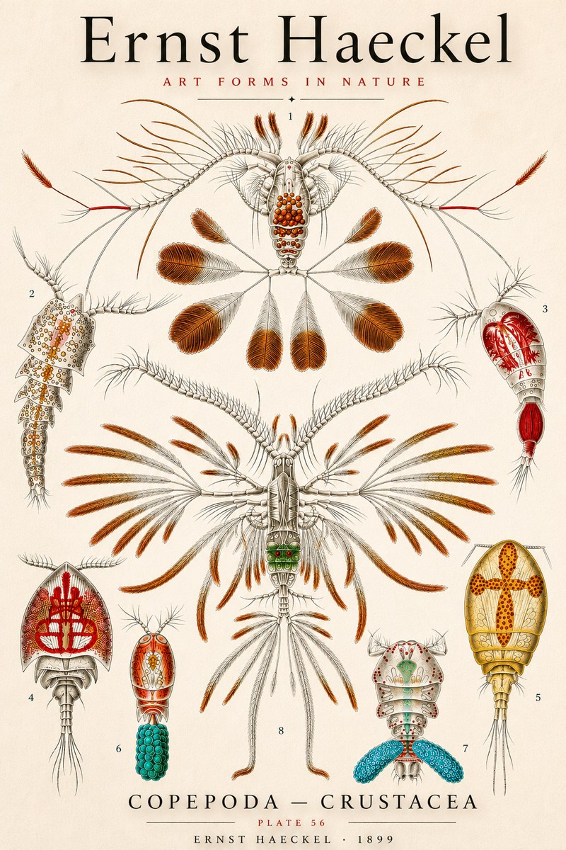 Ernst Haeckel Copepoda — Crustacea Plate 56 No3 - Juliste