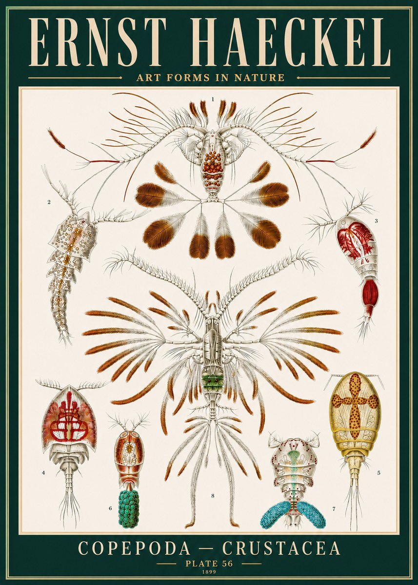 Ernst Haeckel Copepoda — Crustacea Plate 56 No4 - Juliste