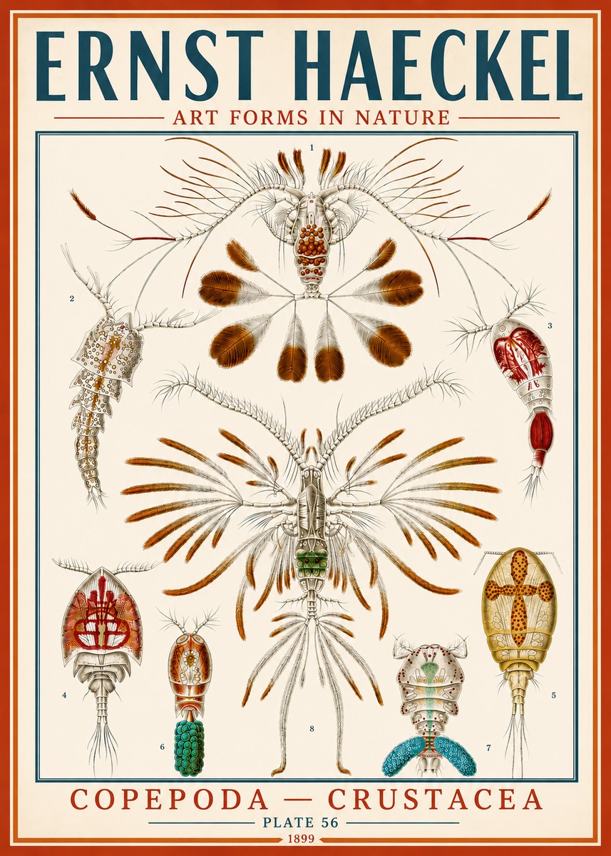 Ernst Haeckel Copepoda — Crustacea Plate 56 No5 - Juliste