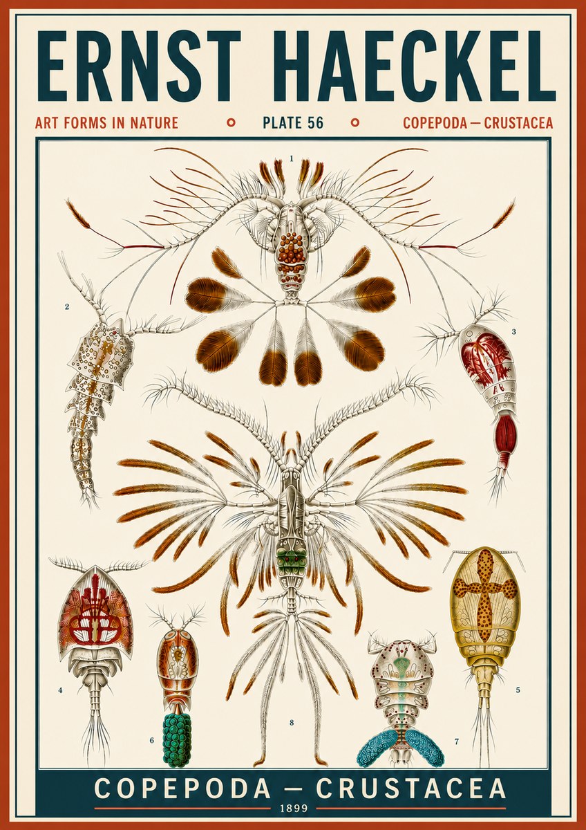 Ernst Haeckel Copepoda — Crustacea Plate 56 No6 - Juliste
