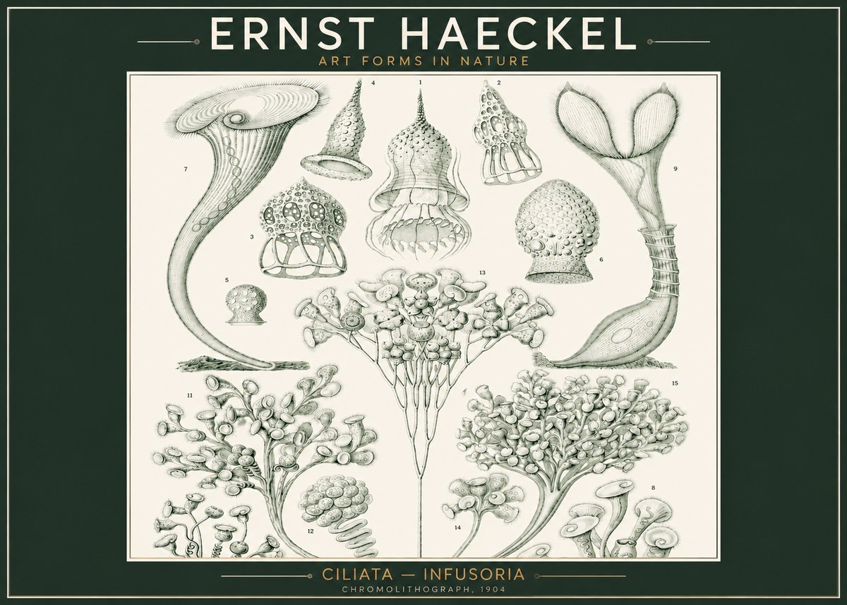 Ernst Haeckel Ciliata - Infusoria - Plate 3 No2 - Juliste