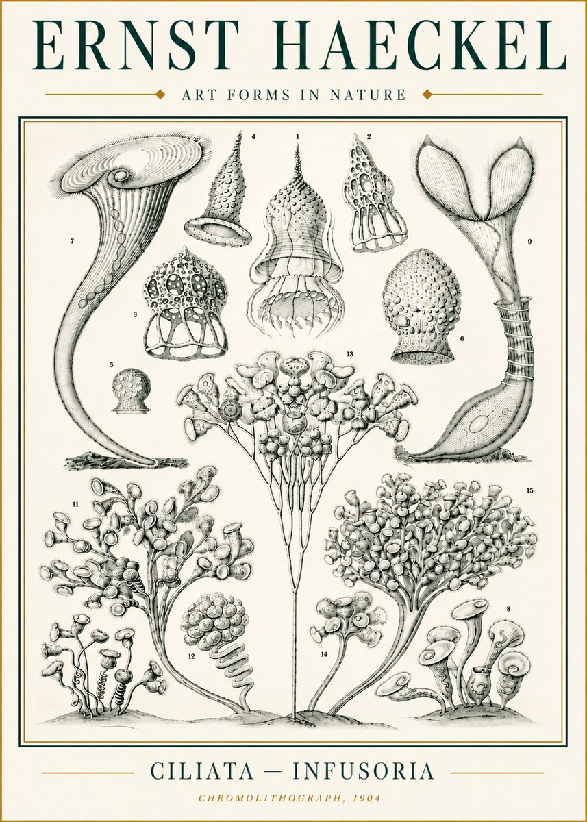 Ernst Haeckel Ciliata - Infusoria - Plate 3 No6 - Juliste