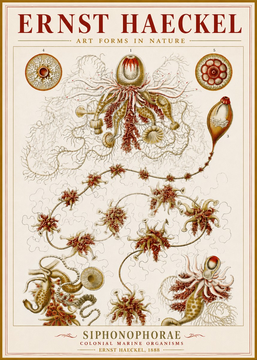 Ernst Haeckel Siphonophorae No3 - Juliste