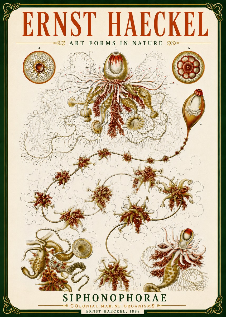 Ernst Haeckel Siphonophorae No5 - Juliste