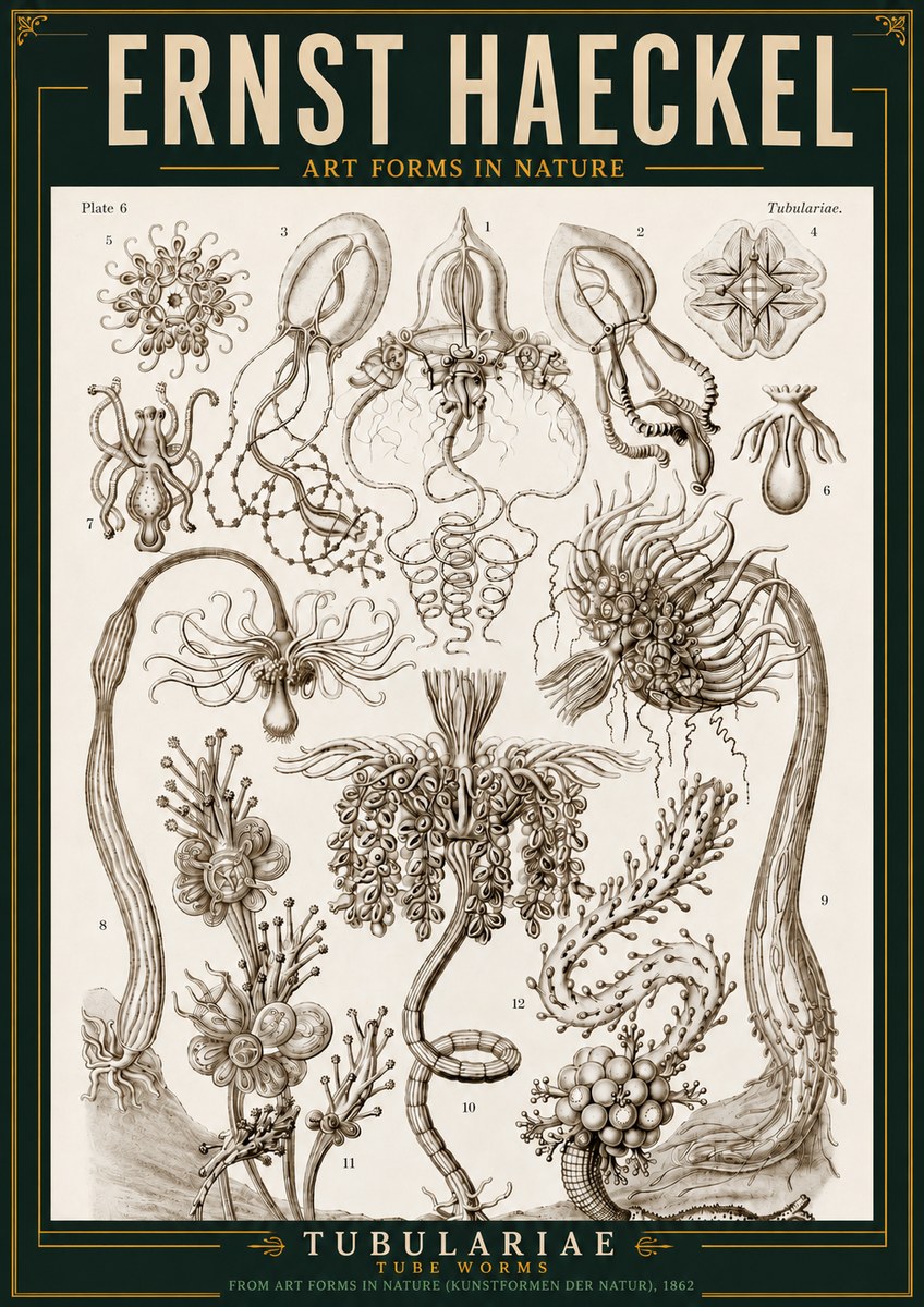 Ernst Haeckel Tubulariae No3 - Juliste