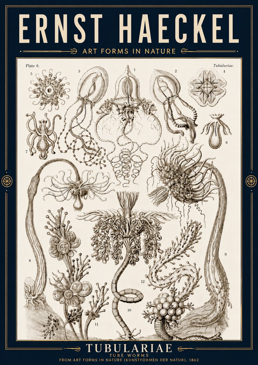 Ernst Haeckel Tubulariae No4 - Juliste