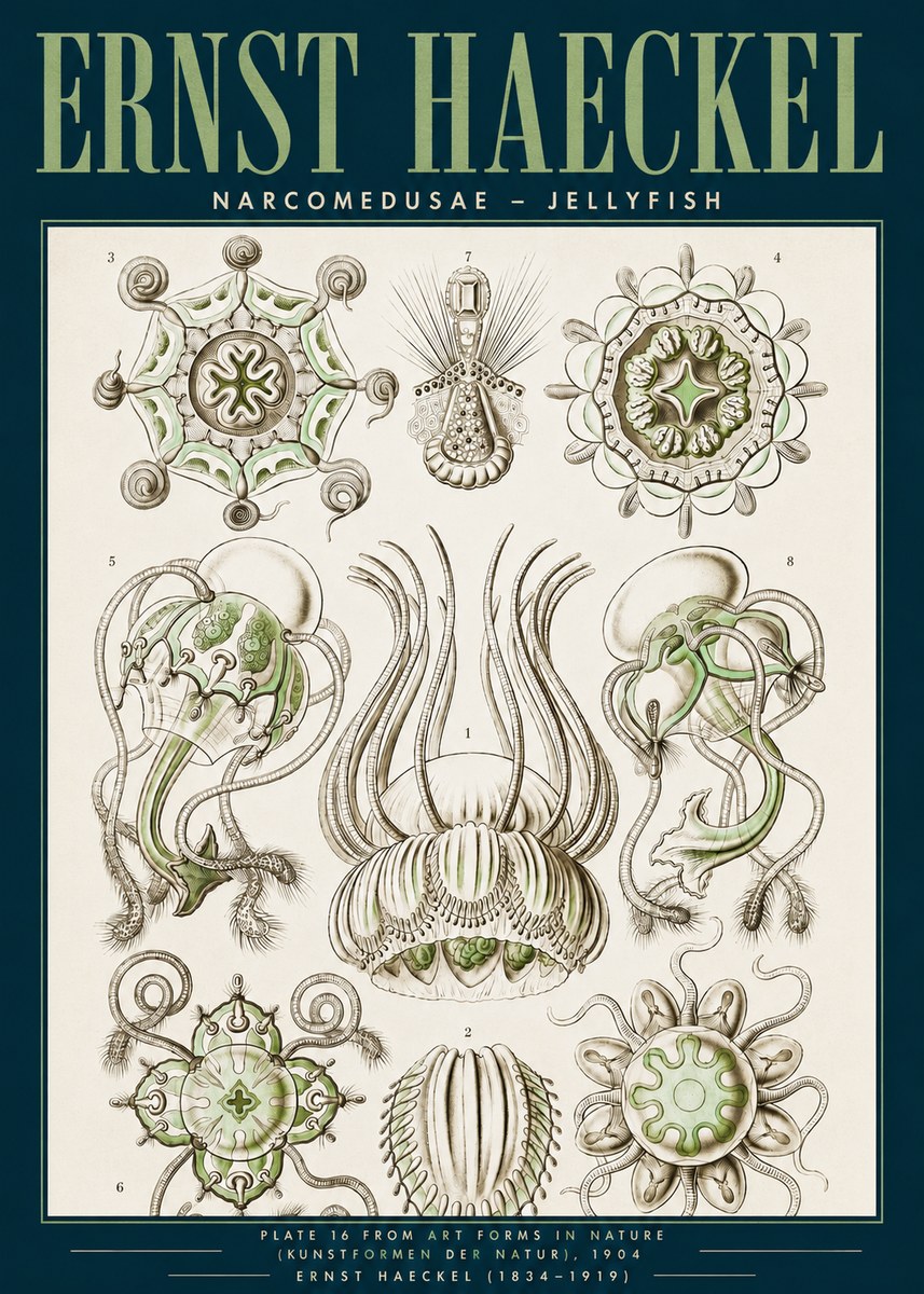 Ernst Haeckel Narcomedusae - Jellyfish No3 - Juliste