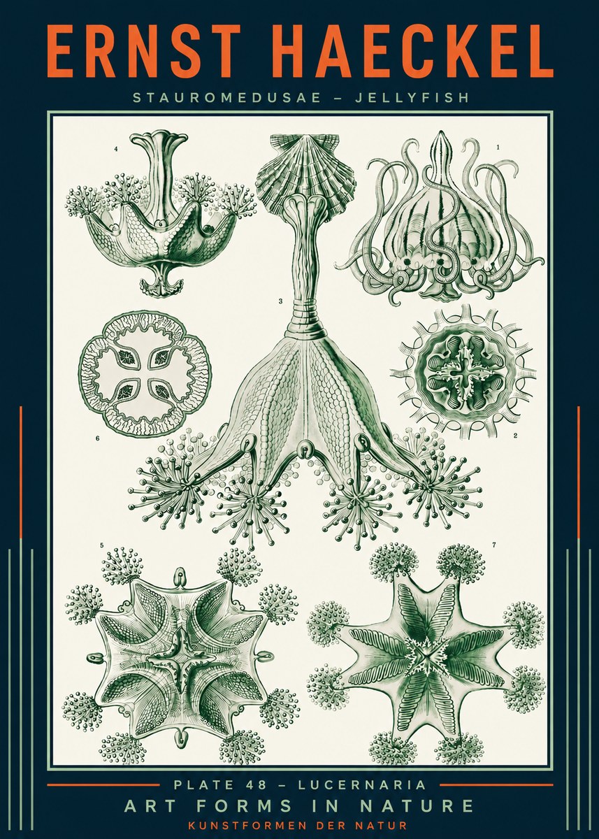 Ernst Haeckel Stauromedusae – Jellyfish No2 - Juliste