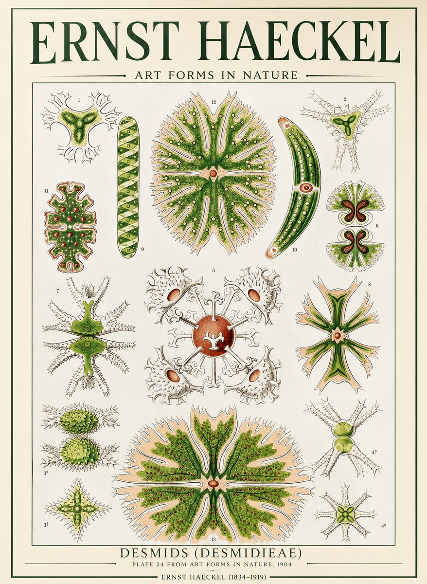 Ernst Haeckel Desmids (Desmidieae) No1 - Juliste